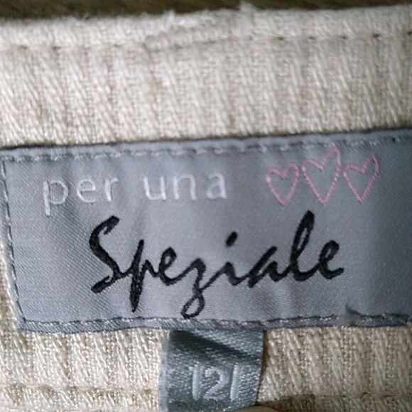 PER UNA Linen Lyocell Straight Leg Trousers Biege 32/28.5 Sz US 8 Clean Girl EUC - Picture 7 of 9